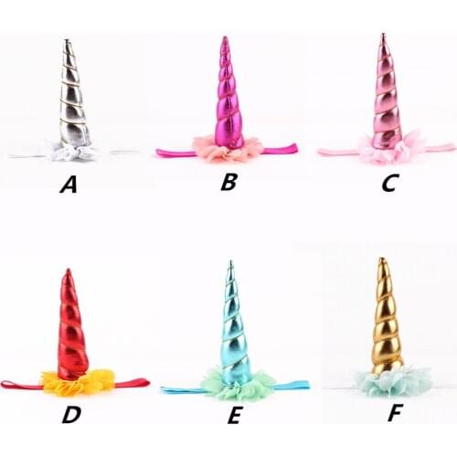 1PC Shining Glitter Metallic Felt Unicorn Horn Headband Felt Hairband Unicorn Party Hair Band Accessories For Girls Kids