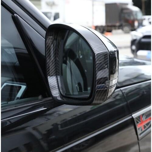 2Pcs Carbon Fiber Style ABS Rearview Mirror Frame Trim For Discovery 4 2014-2016 For Range Rover Sport Vogue 2014-2019 LR5 L462