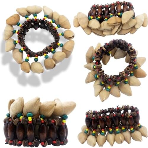 Handmade Nuts Shell Bracelet Handbell for Djembe African Drum Conga Percussion Accessories