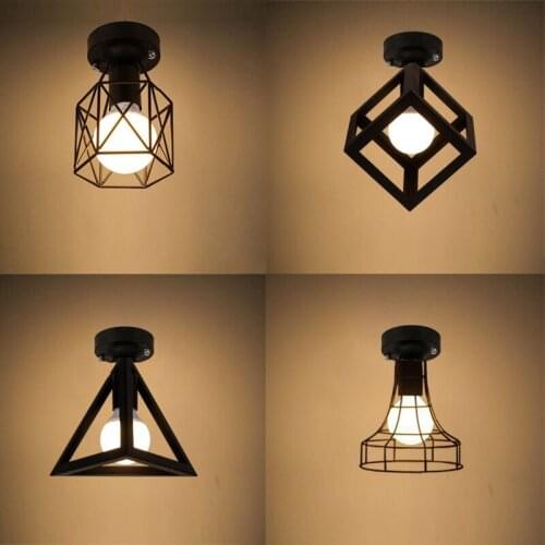 Modern Hallway Ceiling Light Corridor Entrance Balcony Foyer Vintage Retro Ceiling Lamp E27 Bulb Holder Iron Lampshade