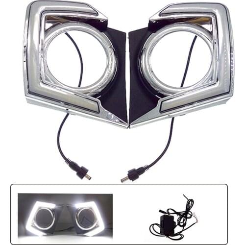 2PCS for Mitsubishi Triton L200 2015-2017 LED DRL for New Triton L200 LED Fog Light Front Lamp Automobile Accessories