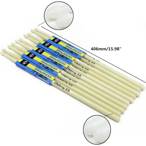 1pair 5A Luminous Drum Stick Drum Set Fluorescent Drumsticks Glow in The Dark Wholesale Dropshipping