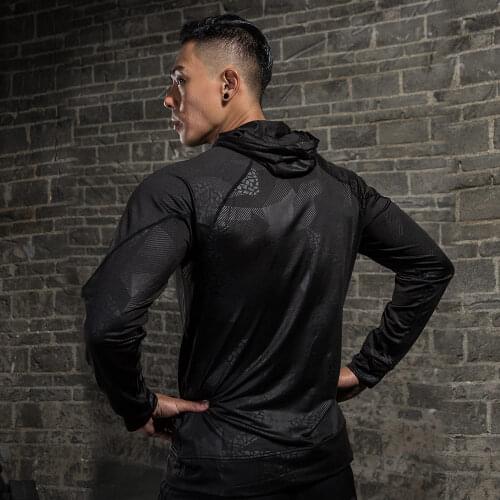 Mens Quick-Drying Top Hoodie Outdoors Running Jacket Bodybuilding Sweatshirt Fitness Training Polyester Zipped Jacket Gym Sport