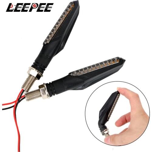 LEEPEE 1 Pair 12LED Chip Flowing Water Flashing Motorcycle Turn Signal Lights Motorbike Indicator Blinker Motorcycle Accessories
