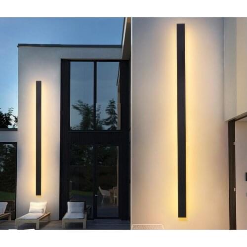 Outdoor waterproof wall lamp strip minimalist background wall lamp garden lamp hotel villa gate pillar lamp wall washer lamp