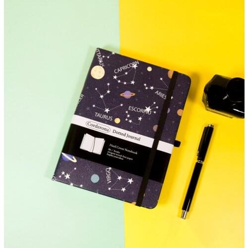 Zodiac B6 160gsm Bullet Dotted Journal Hard Cover Notebook Vintage School Business Sketchbooks Thick Planner Diary
