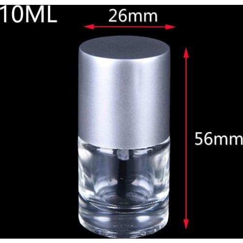 1/2/5pcs 10ml empty clear glass nail polish bottle, brush adhesion promoter with lid, adhesive container, nail polish bottle
