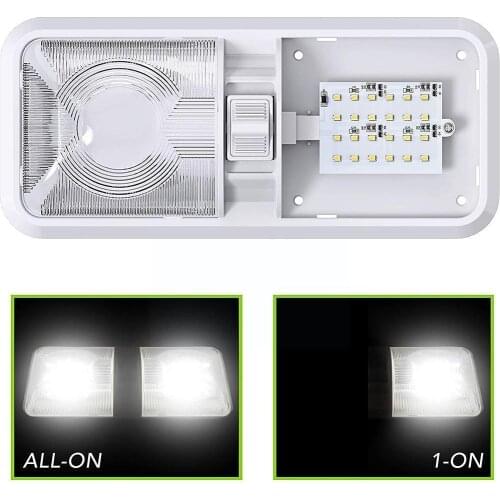 1pcs 12V 48W LED Car RV Ceiling Roof Dome Double Interior Boat For Trailer Lights Accessories NEW Truck Q9X3