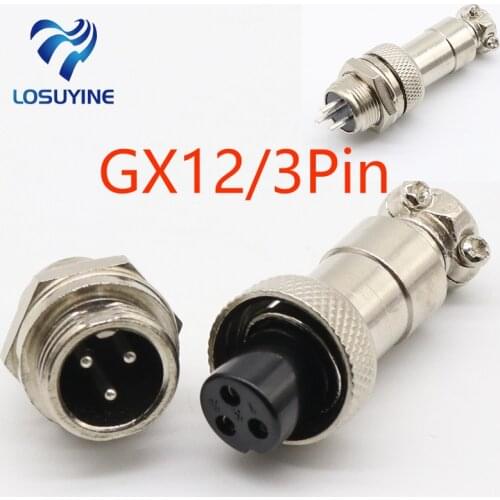 1pcs GX12 3 Pin Male & Female 12mm Wire Panel Connector Aviation Plug L89 GX12 Circular Connector Socket Plug Free Shipping