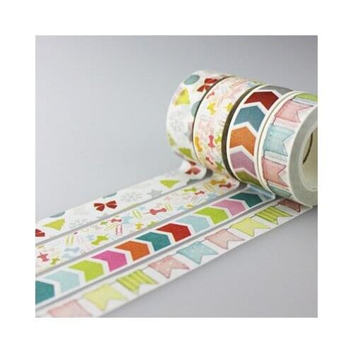 10pcs/lot 1.5cm*10m Lovely DIY decoration Washi Tape Scrapbooking Sticker Label Masking Tape School Office Supply
