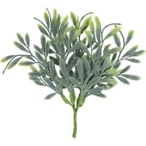 12pcs(2 Bouquet) Creative Green Leaves Artificial Grass Greenery Foliage Plant for Home Decor Home Garden Decoration Accessories