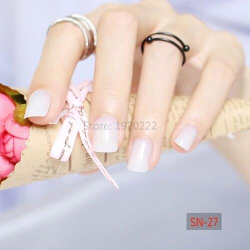 24pcs Short section explosion models cute candy colored hot buy fake fingernails Finished natural color SN27