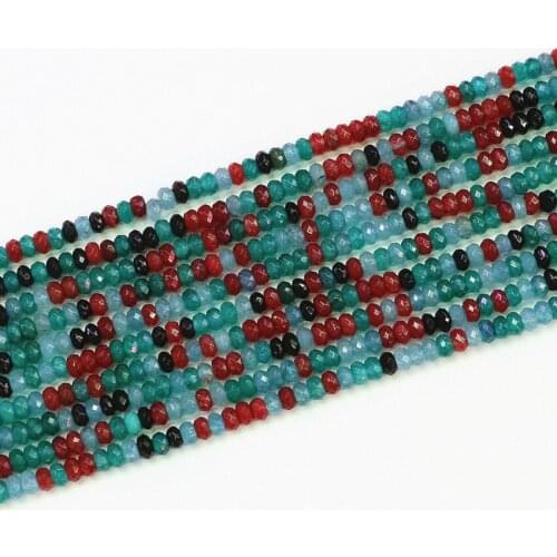 2x4mm Natural Stone Multicolor Jades Chalcedony Stones Faceted Abacus Loose Beads For Diy Bracelet Necklace Jewelry 15inch B579