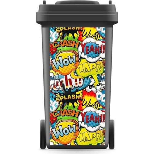 3D Rubbish Bin Sticker Cartoon Letters Wallpaper mural Wall Print Decal Removable Wall Mural Photo self adhesive Gift
