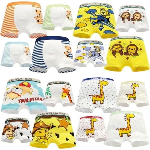 5pc/lot Boy Shorts Children Underwear for Boys Cotton Boxer Underwear Kids Panties 2-10 years