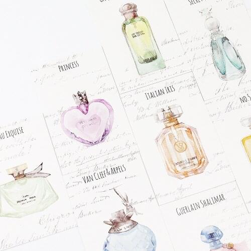 5.2*8cm 54pcs Mini Card perfume bottle theme multi-use as Scrapbooking Craft Paper DIY Decoration gift card message card