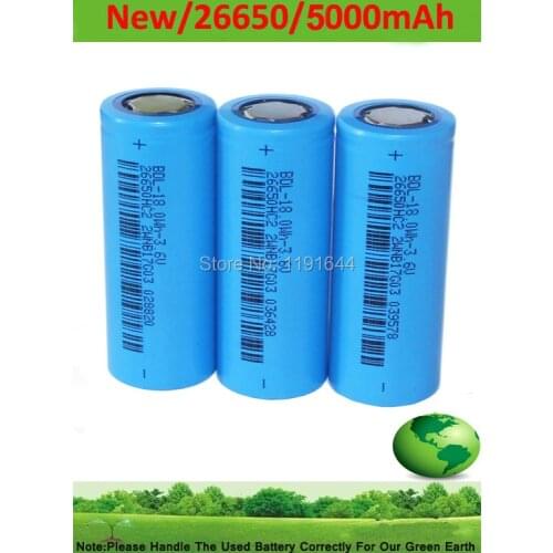 6PCS/Lot 3.6V 26650HC2 26650 5000mAh Max Continuous Discharge Current 20A Pulse 30A Power Tool Battery