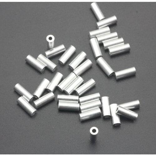 Aluminum Fishing Crimp Sleeves 100pcs/lot Single Round Fishing Line Crimping Tube Wire Crimp Connector Accessories 0.8-1.8mm
