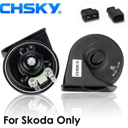 CHSKY Car Horn Snail Horn 12V For Skoda Octavia Yeti Fabia Rapid Superb Roomster Citigo Loudness Horn Long Life High Low Klaxon