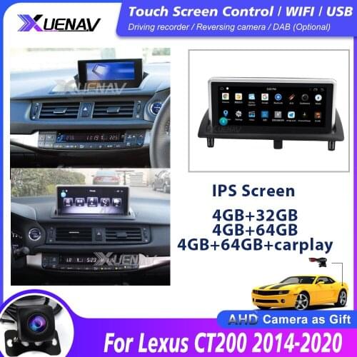 Touch screen GPS navigation car stereo multimedia player auto radio For Lexus CT200 2014-2020 car 2 Din Android head unit