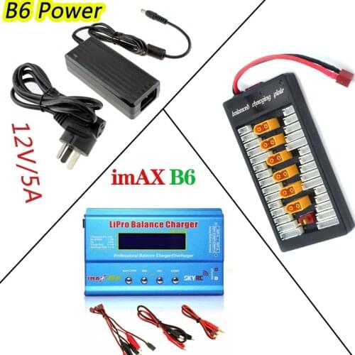 SKYRC imaX B6 1-6S 80W Battery Balance Charger Discharger + 15V 6A Adapter+ XT30 XT60 T Parallel Board For RC FPV Lipo Battery