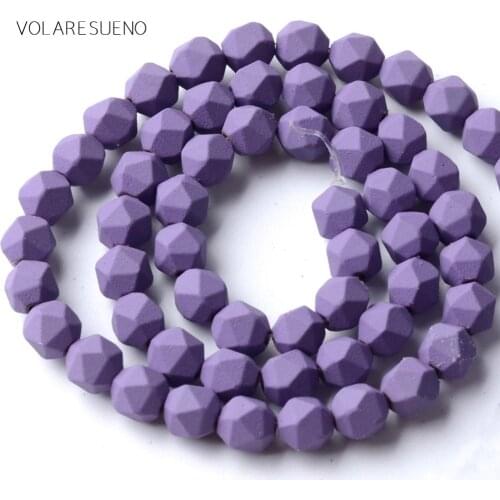 6mm Faceted Dull Polished Natural Purple Hematite Stone Beads For Jewelry Making Spacer Loose Beads Diy Bracelet 15inches