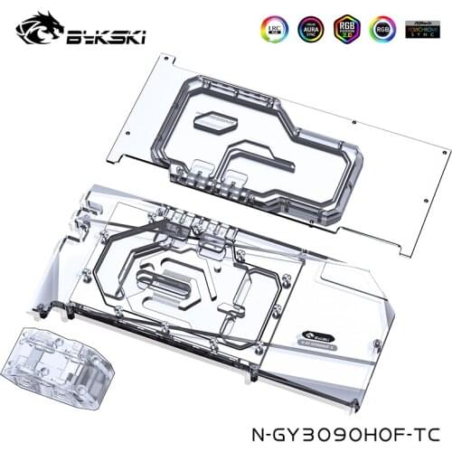 Bykski Video Memory Water Cooling Front BackPlate Block Kit For GALAXY RTX 3090 HOF EXTREME With Thermal Pad,N-GY3090HOF-TC