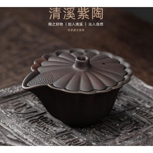 Petals Pot Japanese Retro Porcelain Gaiwan Kung Fu Tea Set Teapot Pu'er Tea Tea Making Device Tea Kettle Tea Pot Teapot Gaiwan