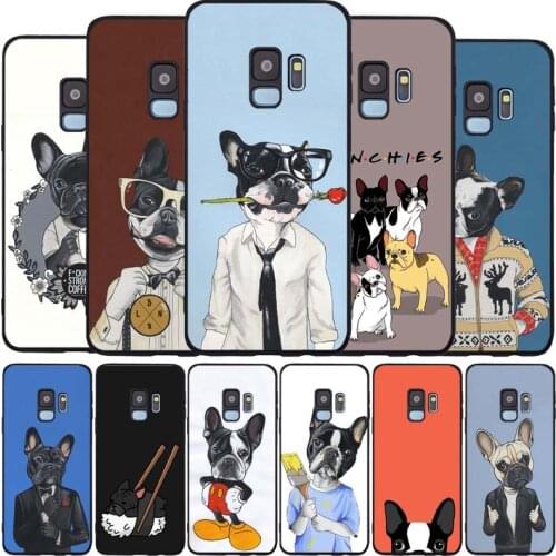 French bulldog black Soft phone Case For Samsung S20 S10 S9 S8 S7 edge Plus Lite Note 8 9 10 A6 A7 A8 A9 2018 Cover