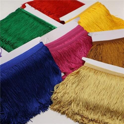 Long 15CM 2Yard Lace Trim Tassel Fringe Trimming Party Latin Dress Stage Clothes Accessories Decorative Tassels Curtains FZ50