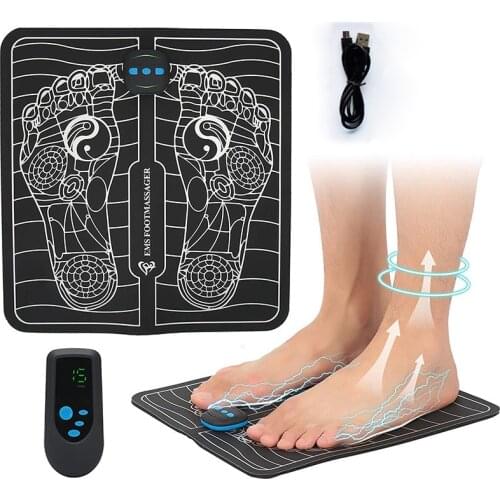 EMS Electric Foot Stimulator Massager USB Remote Control Foldable Muscle Stimulator Leg Reshaping Foot Massage Machine Mat
