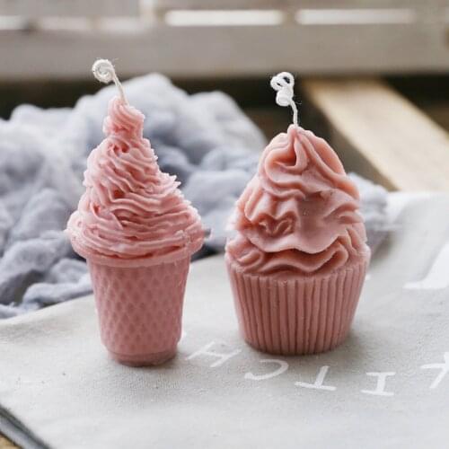 Ice Cream Soap Mold Handmade Candle Mold aromatherapy plaster mold Cake Silicone Mold Baking Tools Clay Molds For Candle Making