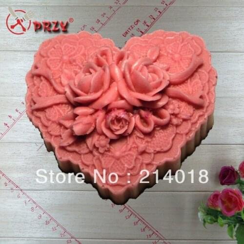 Soap Mold Cake Decoration Mold Manual Handmade Soap Mold Love Modelling Silicon NO.:SO106 Aroma Stone Moulds Rose PRZY 001