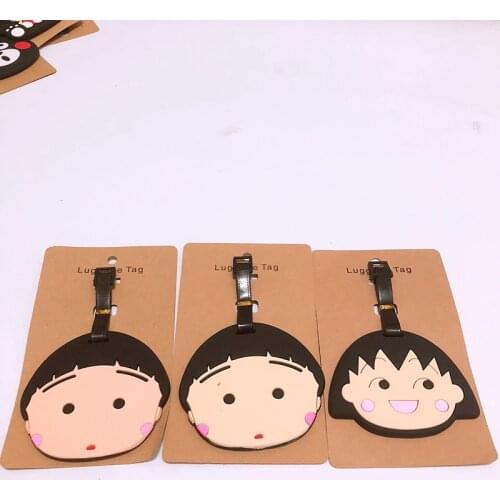 IVYYE 1PCS Chibi Maruko-chan Bag Accessories Anime Luggage Tag Suitcase ID Address Portable Tags Holder Baggage Travel Label New