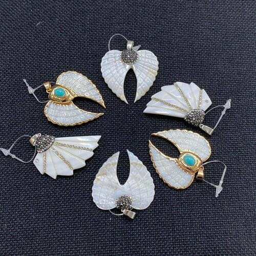 Exquisite Natural Freshwater Shell Pendant Charm White Shell Mother-of-pearl Used To Make DIY Fashion Necklace Bracelet Jewelry