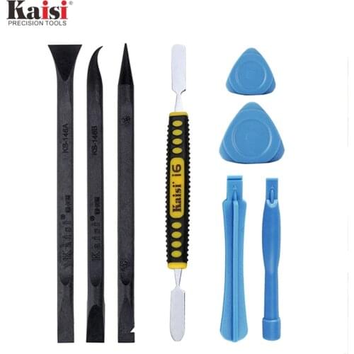 Kaisi 8in1 Phone Opening Tools Kit For iPhone Screen Tablet Replacement Shell Case Metal Crowbar Stainless Steel Teardown Tools
