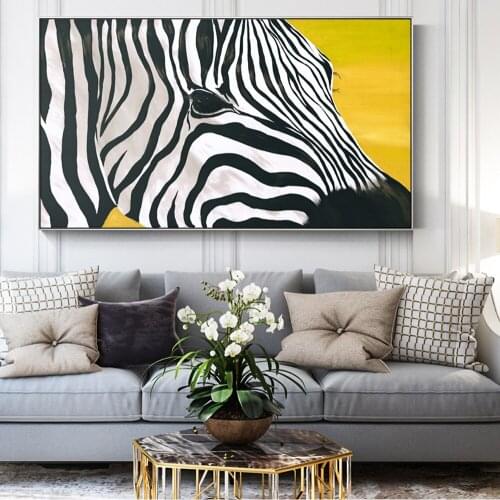 Modern Wall Art Canvas Prints Abstract Zebra Posters On The Wall Black And White Pop Art Paintings For living Room Cuadros Decor