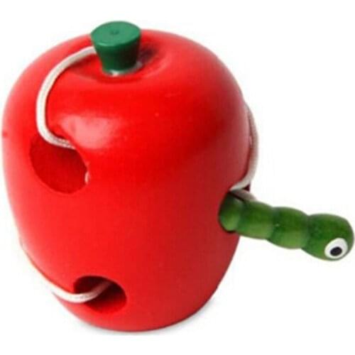 Classic Toys For Children Wooden Educational Toys Funny Toy Worm Eat Fruit Apple Pear Baby Toy Gift Early Learning Puzzles