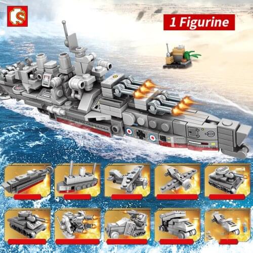 Sembo Block 240PCS 10 IN 1 Building Blocks Children Toys 2020 Kids Bricks Blocks Military Warship Aircraft Tank Mini Figures Boy