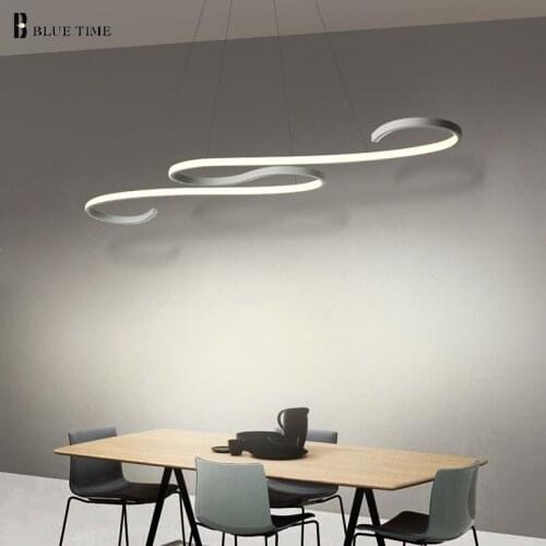 Kitchen Modern LED Chandelier Hanging Lamp For Living room Dining room Luminaires dec Led Chandelier Lighting Black/White Light