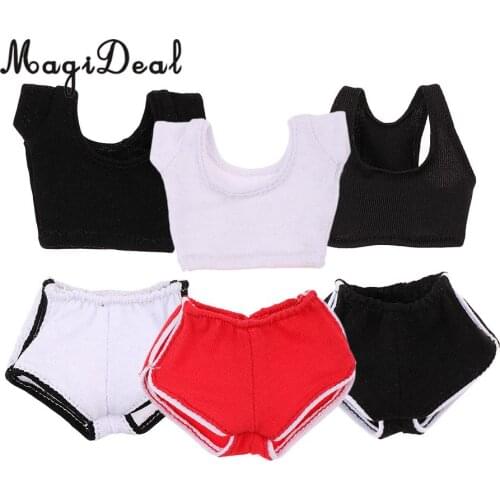 MagiDeal 1/6 Scale Female Women Sport Pants Suit Shirt for 12 Inch Action Figures Collectible Doll Toy DIY Accessories