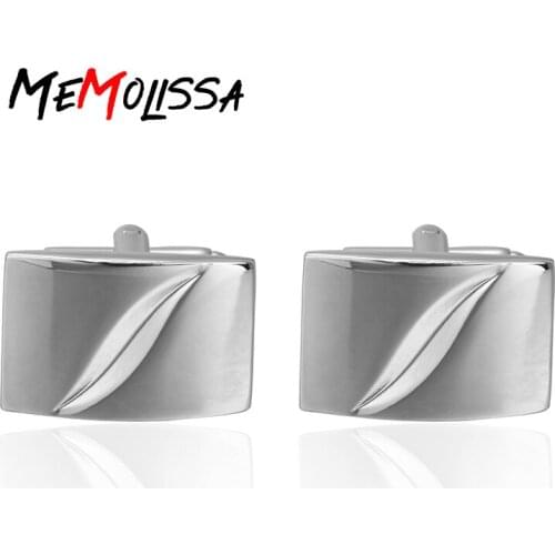 MeMolissa Luxury shirt Leaf Square cufflink for mens Brand cuff buttons cuff links High Quality abotoaduras Jewelry