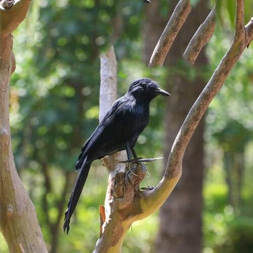 Set of 6 Artificial Feathered Crows Ravens DIY Birds Craft for Home Garden Lawn Decoration Halloween Party Accessories