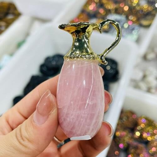 Natural Rose Powder Crystal Makes Lovely Fashion Pot Home Decoration