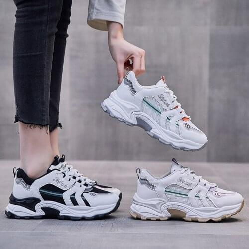 New reflective sports shoes all-match breathable womens shoes Amoi sports shoes womens height-increasing shoes VG22