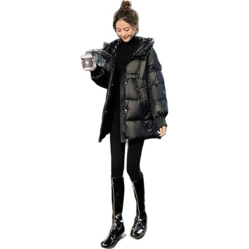2021 New plus size ladies cotton-padded coat, disposable bright face fat sister cotton-padded coat