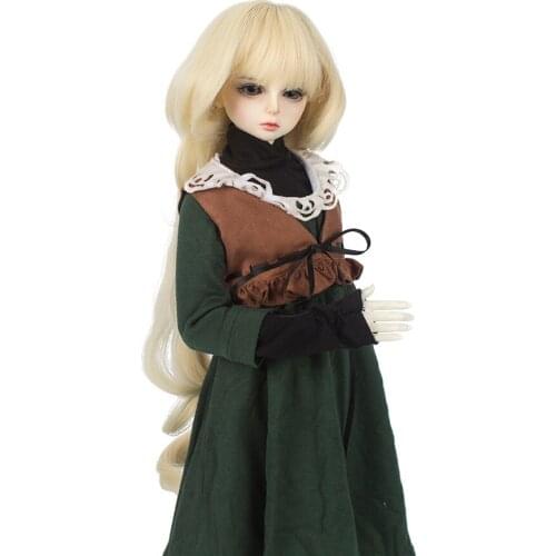 Fashion Style Fair size 1/3 BJD New born baby Wigs Long yellow High Temperature Fiber hair for Dolls Accessories