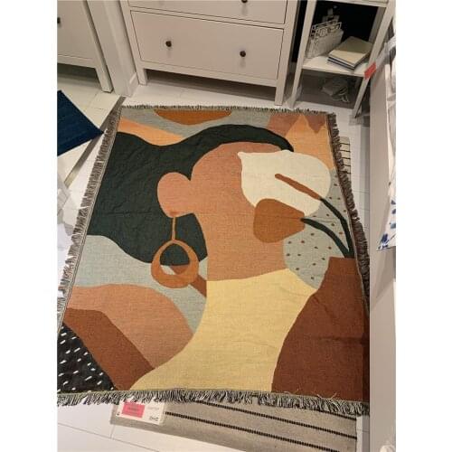 Nordic Personality Creative Earring Girl Throw Blanket Background Wall Tapestry Sofa Covers Dust Cover Turkish Ins Bed Blankets