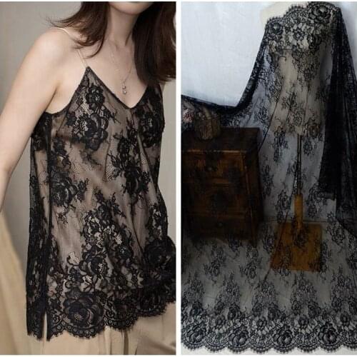 Width 70-150CM High Quality Eyelash Lace European Handmade DIY Clothing Sewing Accessories Dress Material
