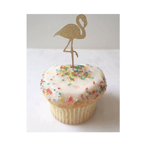 Wedding glitter Flamingo cupcake toppers birthday fruit toothPicks Bridal baby shower Bachelorette party decorations